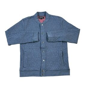 Bonobos Quilted Bomber Jacket Mens Small Navy Blue Full Zip Snap Classic Casual